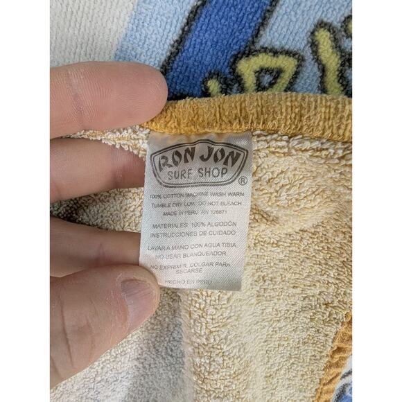 Vtg Ron Jon Surf Shop Oversized Beach Towel I Don't Do Mornings Shark 90s 64x51 - Picture 6 of 11